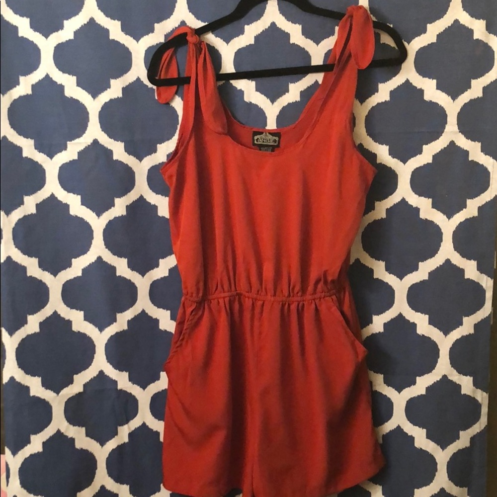 Angie Romper W/front pockets cute shoulder ties